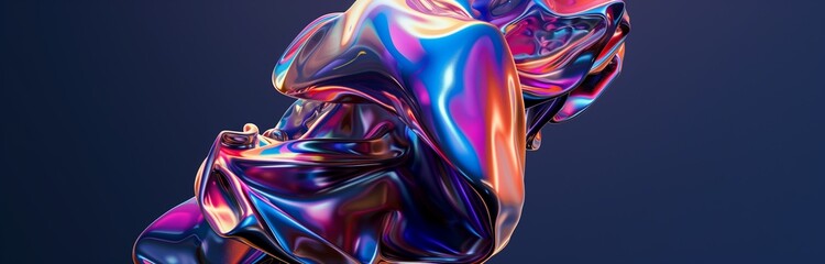 Fototapeta premium futuristic abstract shape in violet colors in motion isolated on dark background