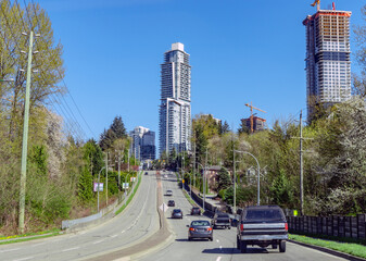 New and under-construction high-rise residential condominiums in Burnaby, BC.