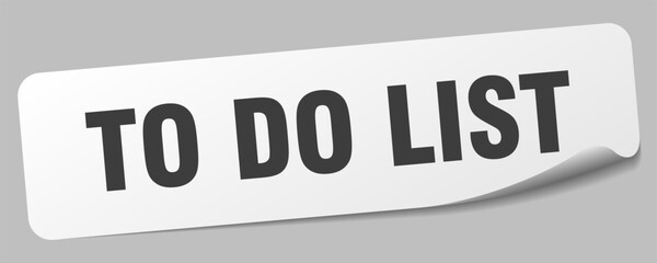 to do list sticker. to do list label