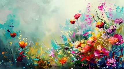 Obraz na płótnie Canvas paint art abstract, liquid, flower, wave background
