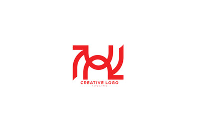 Obraz premium NU UN Abstract initial monogram letter alphabet logo design