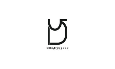 UD DU Abstract initial monogram letter alphabet logo design
