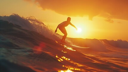 Exhilarating Sunset Surfing Adventure on California Coastline