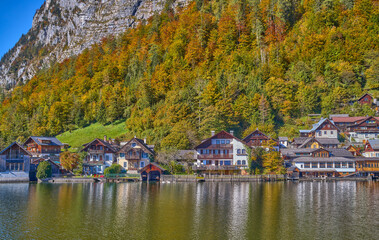 Halstatt , an alpine village on the lake
