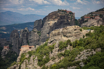 Greek monasteries on the top of the mountain, Meteora