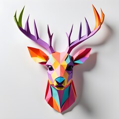 deer head in on the white background