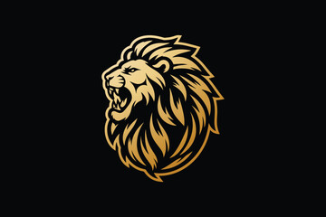 lion head angry roaring logo vector with premium luxury look that shows power strenght and high end services