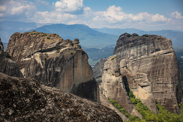 Greek landscape with mountains and rocks, Meteora