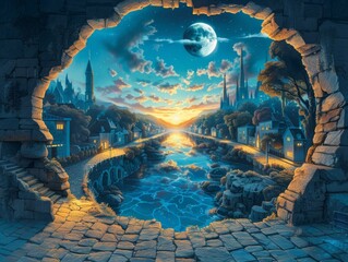 Fantasy Portal To A Sunrise Kingdom