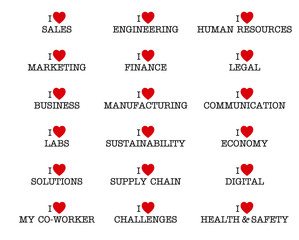 I love, set of business keywords, text is editable