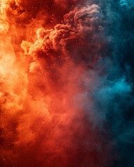 Intense smoke and fire as a result of a huge bomb explosion.