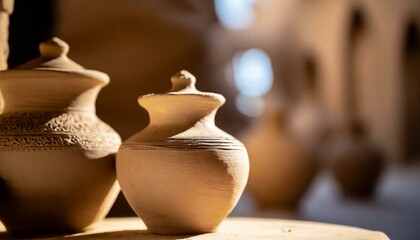 From Hands to Hearth: Traditional Pottery at Nizwa Souq, Oman - obrazy, fototapety, plakaty