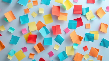 Colorful paper sticky notes on a white backdrop Picture