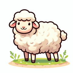 Vector Illustration of Cute Sheep