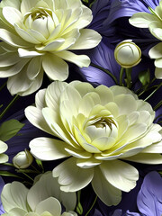 Beautiful abstract 3d elegant close up flowers background