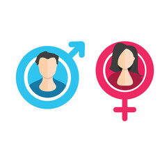 Man and woman icon suitable for gender equality campaigns, bathroom signs, relationship counseling websites, genderneutral products, and diversitythemed projects.