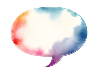 speech bubble in watercolor art style on a transparent background