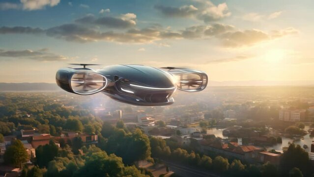 Cityscape to Hometown: EVTOL Adventure. Generative ai