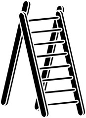 house illustration worker silhouette man logo ladder icon construction outline labor professional work repair equipment industry black person tool shape male job home for vector graphic background