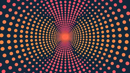 This is an abstract image featuring a circular dot pattern creating an optical illusion of depth