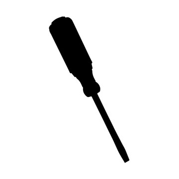 recommend clip art: Hand screwdriver silhouette icon vector illustration on white background