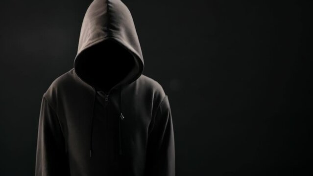 Obscured Identity: Hooded Figure Concealed. Generative ai