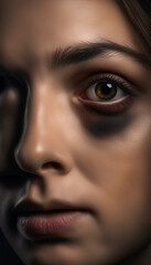 Fototapeta premium Portrait of a Girl with a Bruise Under Her Eye