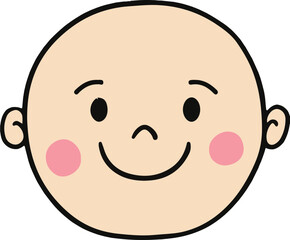 Cherubic Delight: Baby Face Vector Illustration