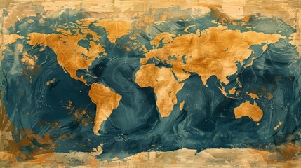 Artistic World Map Watercolor Elegance