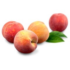 Fototapeta na wymiar Fresh Peach isolated on white background