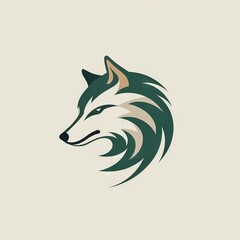 Fox head icon over beige background