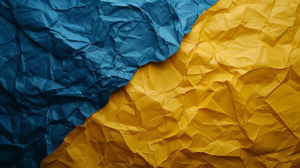 A blue and yellow paper with a yellow border
