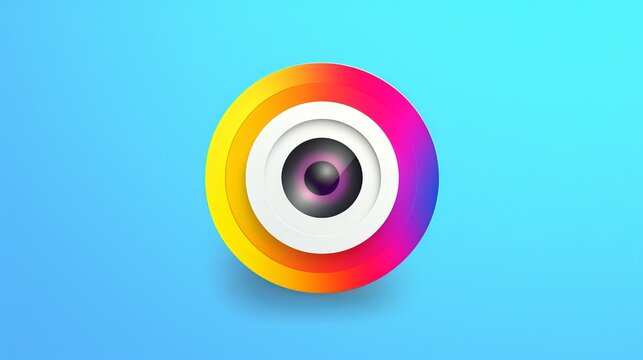 Minimal photo studio icon on single color background