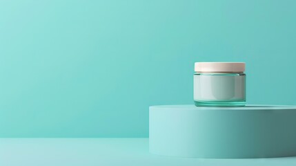  Mint Green Jar on a Matching Pedestal