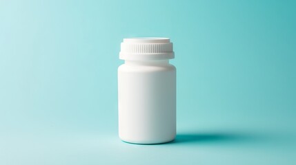White Plastic Bottle on a Blue Background