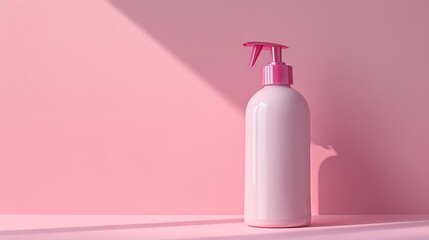 Pink Skincare Cosmetics Packaging  over Pink  Background