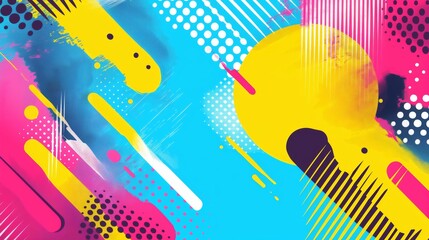 Vivid pop art retail theme with modern art effect backgrounds for a contemporary look
