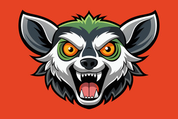 Fierce Lemur Head Icon Illustrations & Vectors