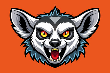 Fierce Lemur Head Icon Illustrations & Vectors