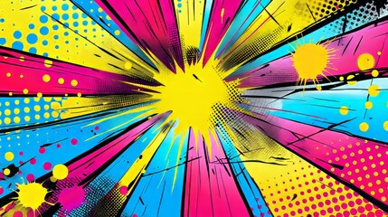 Vibrant retail theme with pop art style and bright, modern art inspired backgrounds