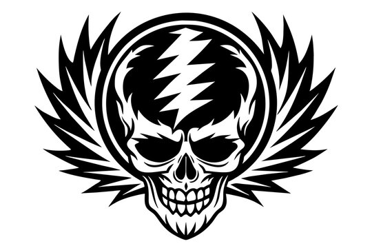 grateful dead  silhouette vector design white background
