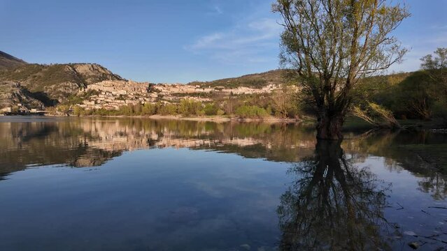 Scenic view in the village of Barrea, province of L'Aquila in the Abruzzo region of Italy.