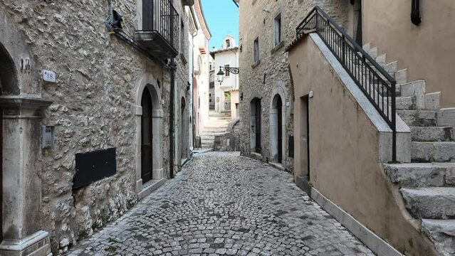 Scenic view in the village of Barrea, province of L'Aquila in the Abruzzo region of Italy.