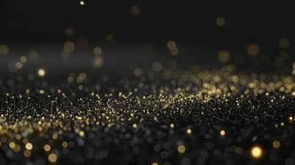 Golden Glitter Shower: Close-Up View of Sparkling Confetti Falling Like a Starry Night Sky