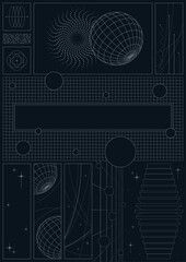 3D Effect Abstract Technology Objects, Futuristic Poster Template, Geometric Shapes