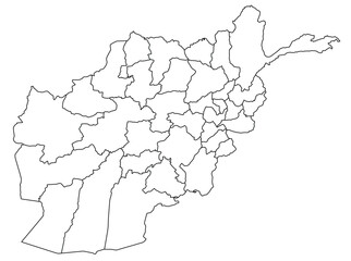 Outline of the map of Afghanistan