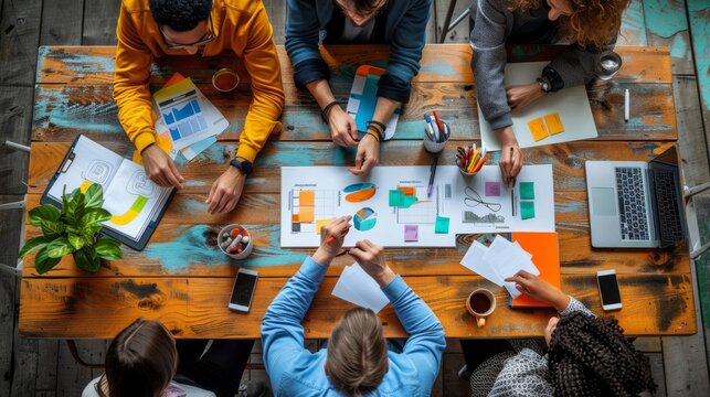 A group of entrepreneurs conducting a lean canvas exercise to validate business ideas