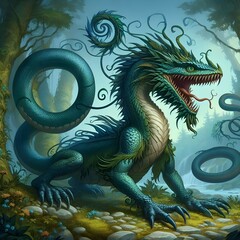 Obraz premium Grootslang, the mythical elephant-serpent, embodies ancient legends.