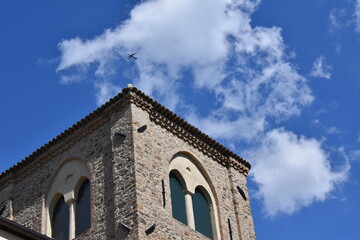 Plane above the church