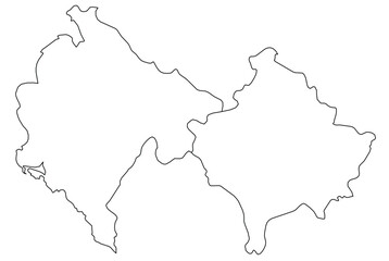 Outline of the map of Montenegro, Republic of Kosovo